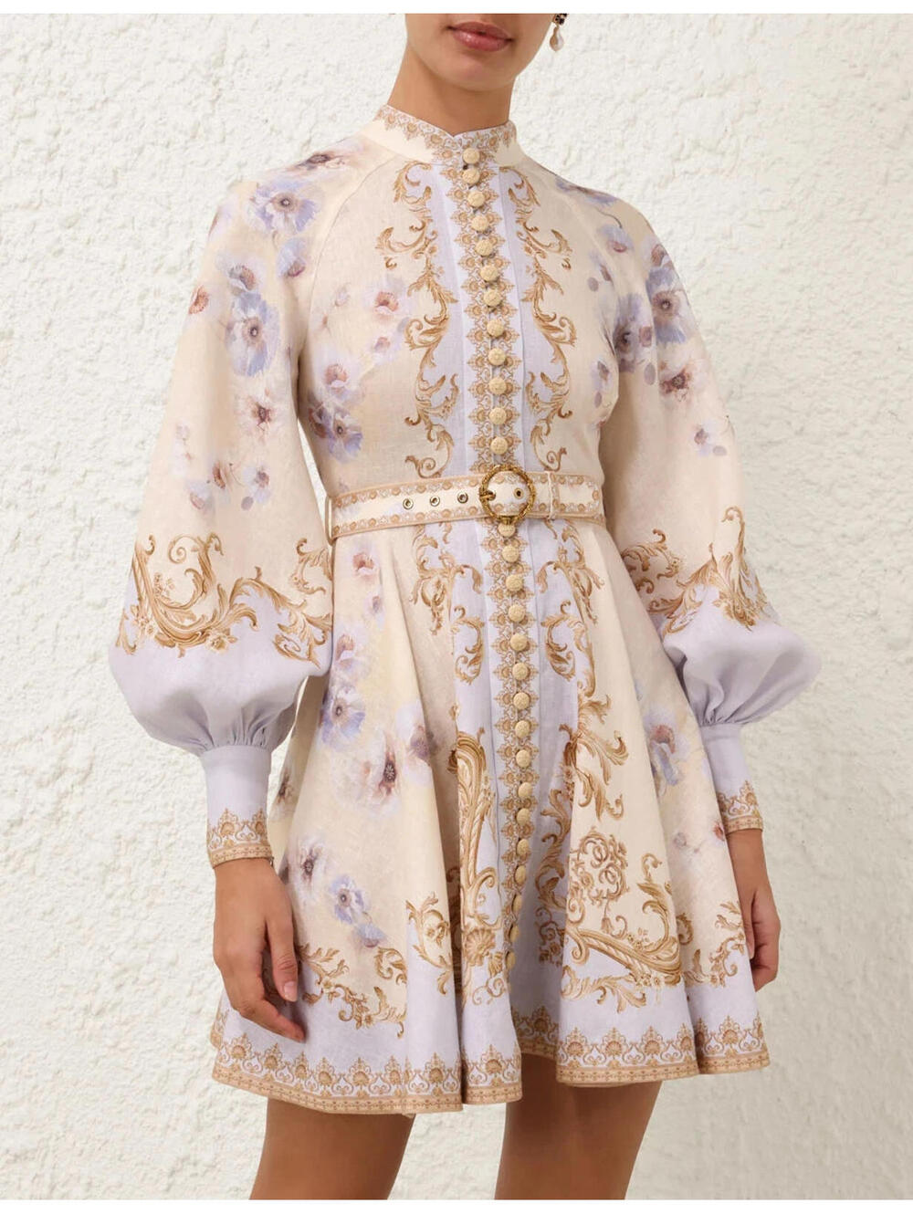 Zimmermann Hypnotic Buttoned Floral Mini Dress Size AU3 US 8 NWT - Picture 1 of 13